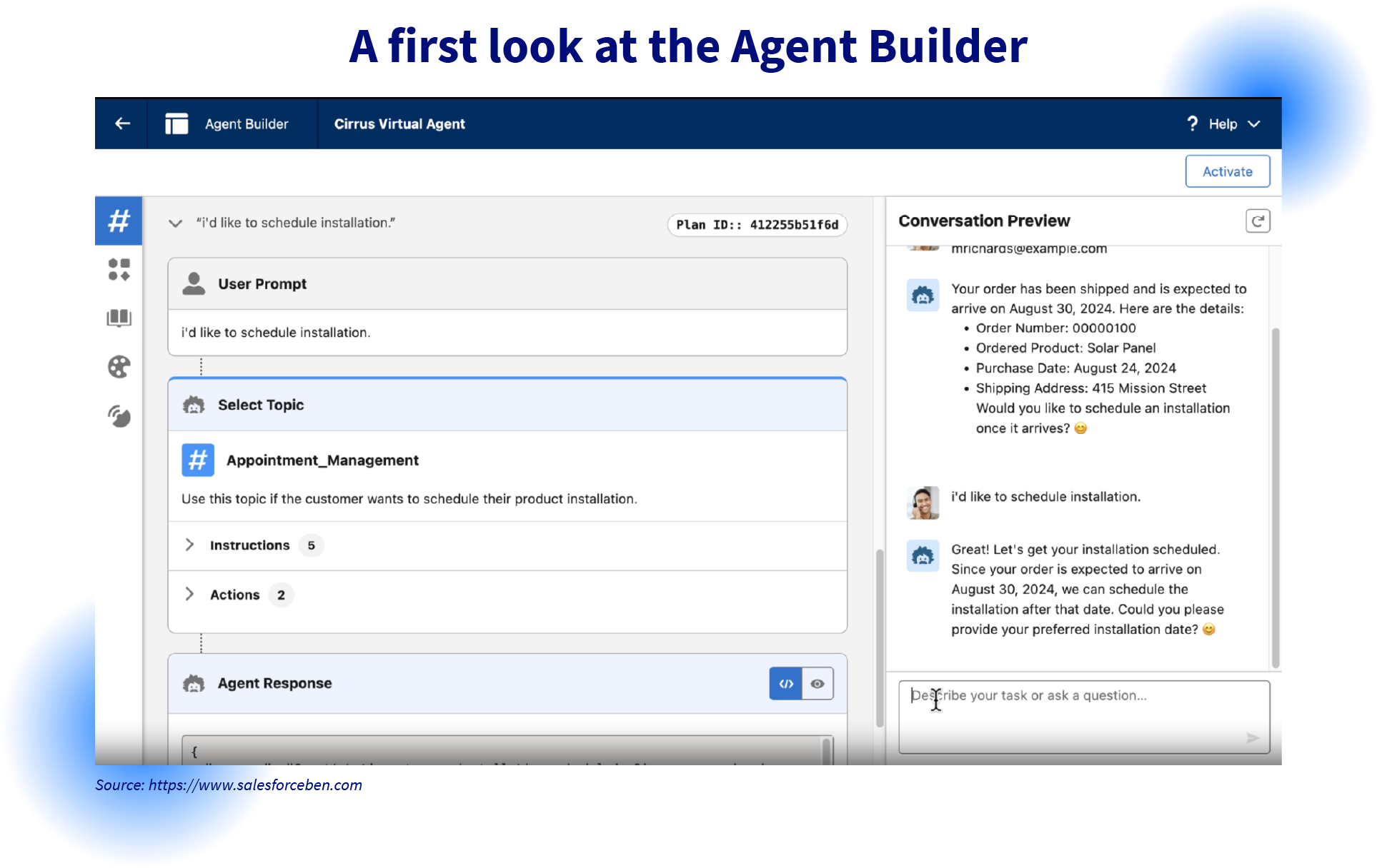 Agent Builder application