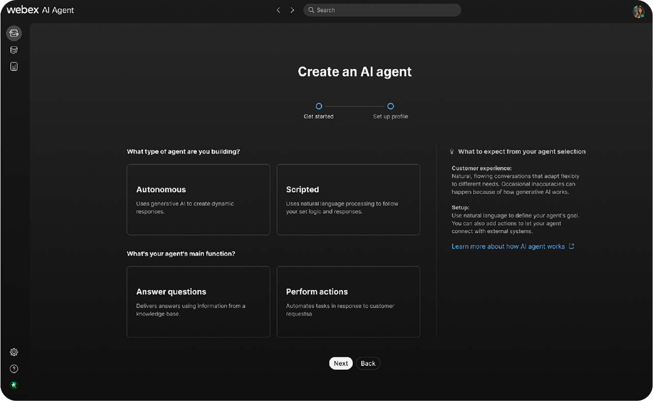 screenshot of ai agent studio